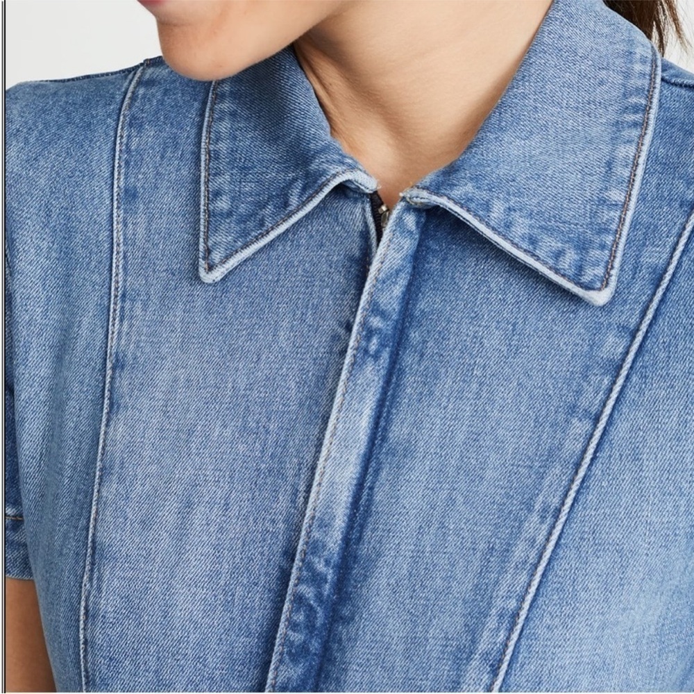 NWT Alive + Olivia Jumpsuit Gorgeous Wide Leg Zip Up Denim in Love Me Blue - Picture 4 of 16